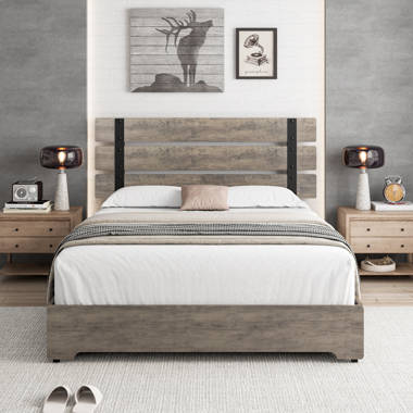 Felten storage platform bed union deals rustic